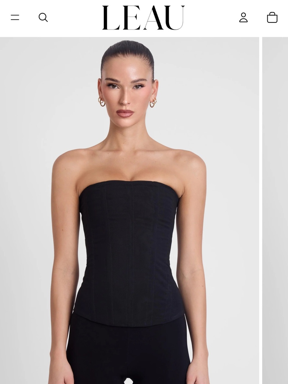 Black Strapless Bandeau Corset Top